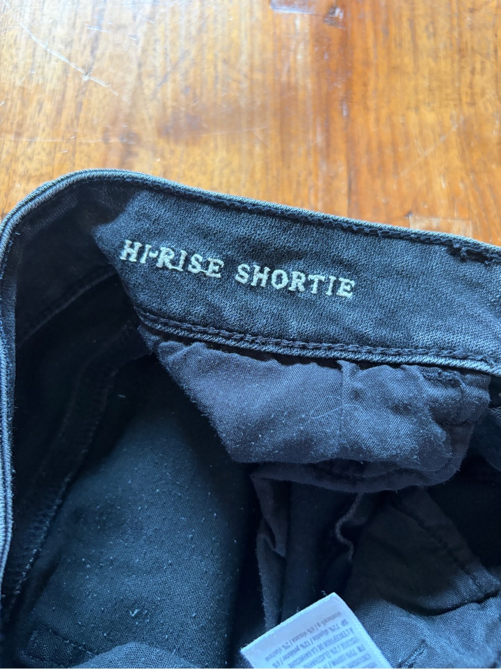 American Eagle Outfitters Black Denim Lace-Appliqué Cutoff Shorts - Picture 6 of 7